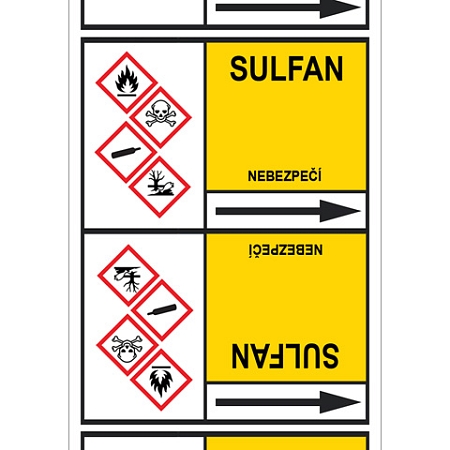 Značení potrubí, sulfan